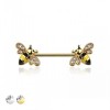 GEM PAVED BEE 316L SURGICAL STEEL NIPPLE BAR